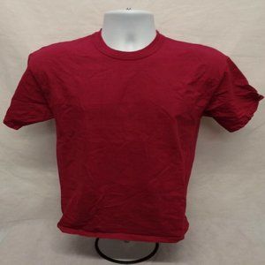 Men's Medium Russell Short Sleeve Solid Red Crew Neck T-Shirt - 100% Cotton